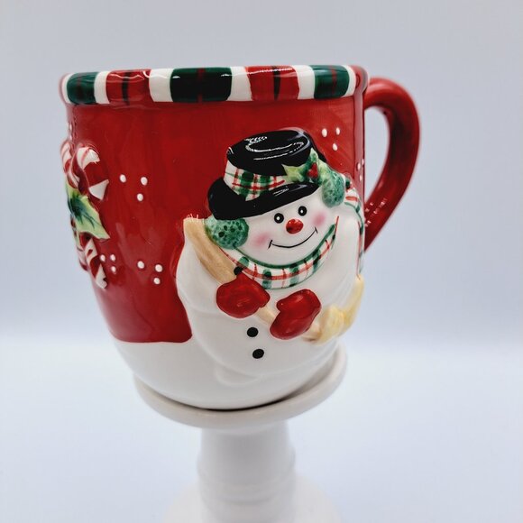 Fitz and Floyd Snowman Gift Gallery Plate & Mug & Frosty Towel & Ty Beanie Boo - Picture 5 of 16